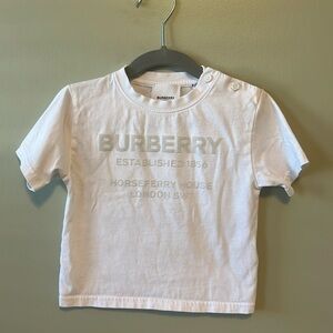Burberry Kid’s white textured logo tee